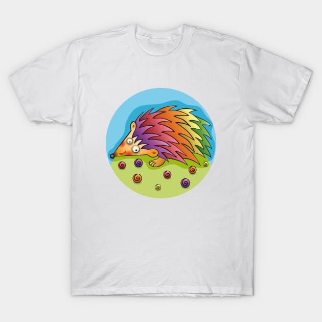 Colorful Hedgehog T-Shirt by Myrarte